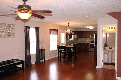 View from great room to kitchen