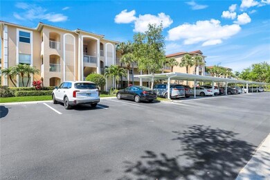 View of partially covered parking lot