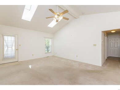 Great Room with Vaulted Ceiling and Skylights