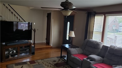 Living room with hardwood floor