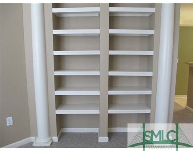 Living Room. Built in bookcases