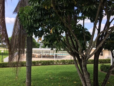 View of pool from front door