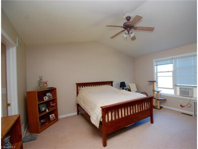 Moving upstairs to the master suite with vaulted c