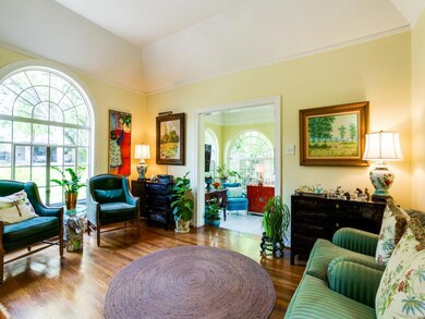 Living area with wood finished floors