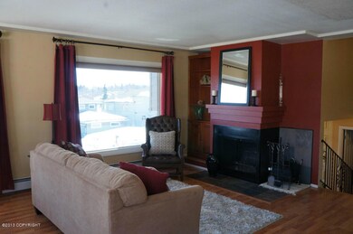 Living Room With Wood Burning Fireplace