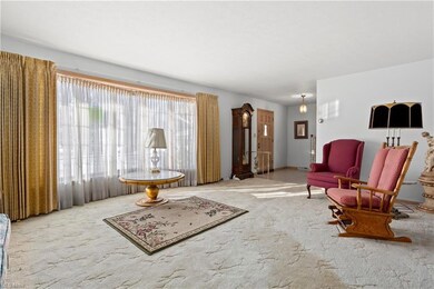 Spacious living room with bay window