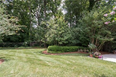 Wonderful back yard with towering hardwoods and be