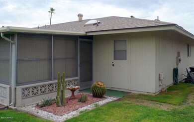 Side of home, enclosed patio, garden