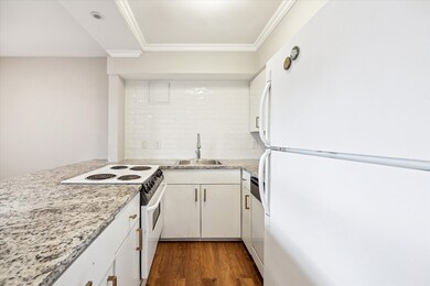 Stylish kitchen with subway tile backsplash and pl