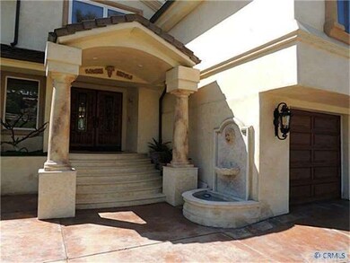 Limestone entrance/Faux columns and Lion Head Foun
