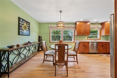 The dining room is completely open to the kitchen