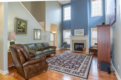 Two story great room with fireplace
