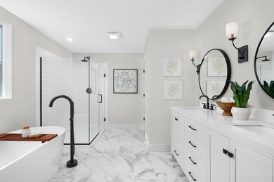 Primary bath with freestanding tub
