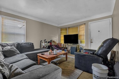 View of carpeted living area