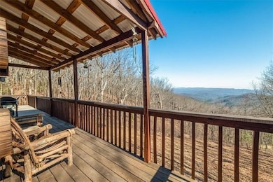 Deck featuring a mountain view