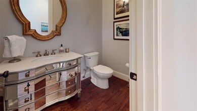 Powder room in butler pantry hallway