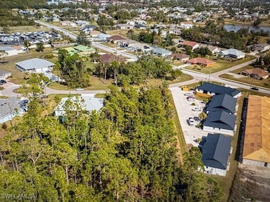 Aerial perspective of suburban area