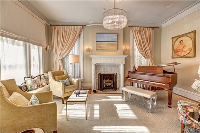 Music room with three windows