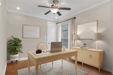 This versatile space may be used as a home office