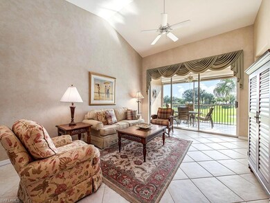 Living room with vaulted ceilings, tiles on diagon