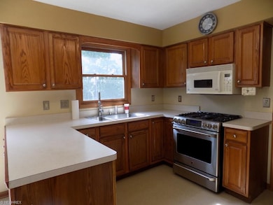 Kitchen with ample cabinets, appliances stay
