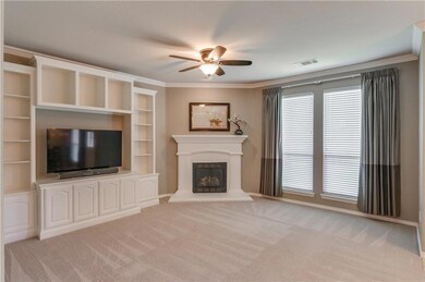 Living Room with built in custom cabinetry.