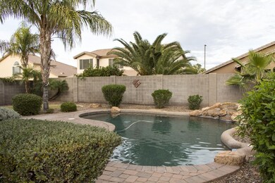 Pool with waterfall