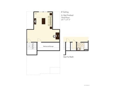 Finished 3rd floor with optional full bath