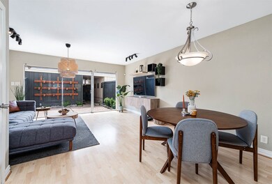 This inviting living and dining area features an o