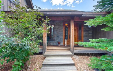 Teak Wooded Walkway to Front Door