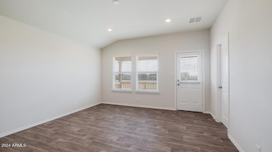 Amber great room with door to backyard