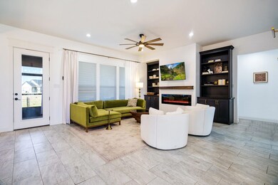 Living room with ceiling fan
