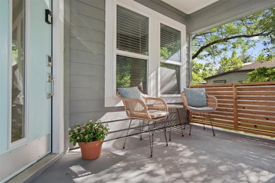 View of patio with covered porch