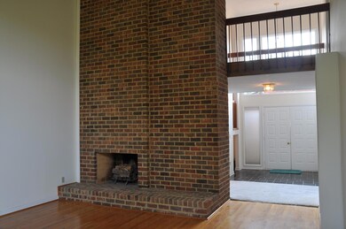 Brick fireplace
