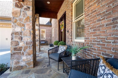 Stone front porch