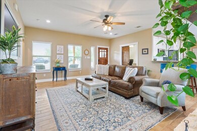 Living area featuring recessed lighting, visible 