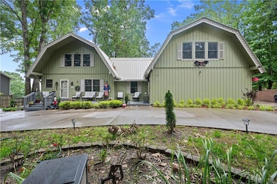 View of front facade with a gambrel roof