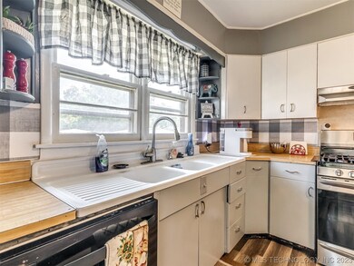 kitchen with farm sink