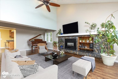 Living Area with Vaulted Ceilings