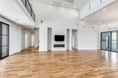 Breathtaking living room with sleek fireplace and