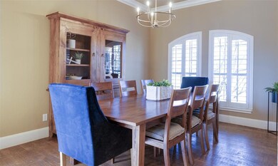 Large formal dining area with 3/4