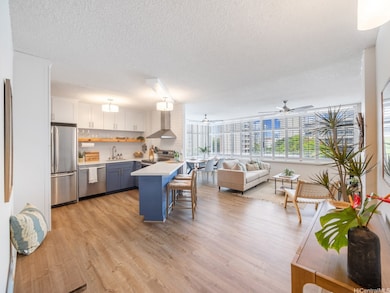 Spacious open-concept kitchen, living and dining a