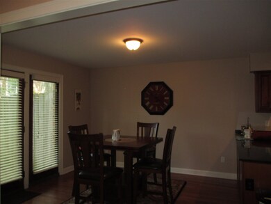 Dining room open to kitchen and has double door to