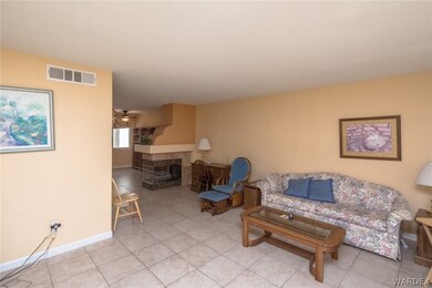 Tile floors throughout living room