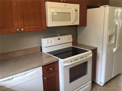 granite counters & wood cabinets