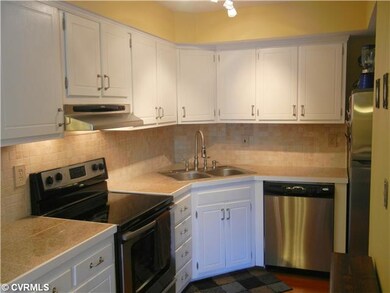 Kitchen - Updated kitchen with white cabinets, gra
