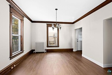 Unfurnished dining area featuring a notable chande