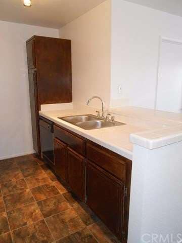 Kitchen sink with extended counter for bar seating