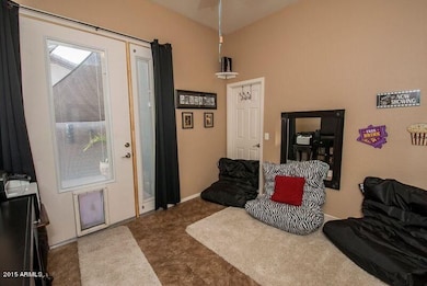 Bedroom set up as TV room