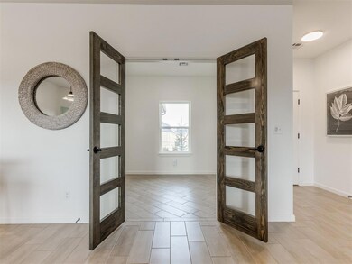Entryway with french doors